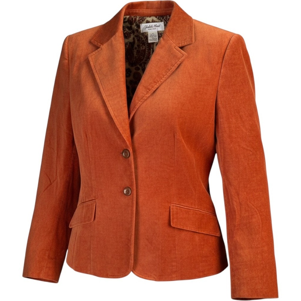 Judith Hart Petites Women 14 Orange Velvet Blazer